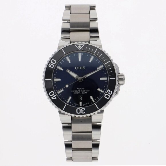 ORIS 01 733 7766 Aquis date Navy SS AT - Picture 8 of 9